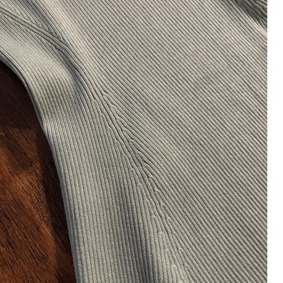 Zara Women’s Large Dress Ribbed Knit Long Sleeve Fit Flare Square Neck - Picture 4 of 10